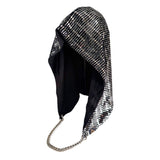 Black velvet square dot sparkle Hood