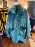 Teal French Fur Coat