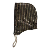 Black velvet square dot sparkle Hood