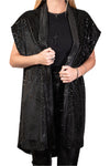 Silver Diamond Black Velvet Vest