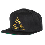 Classic Triangle Snapback Hat - Black